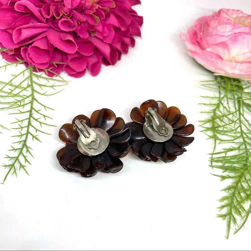 VINTAGE⚜️RETRO Blooming Rose Clip Earrings